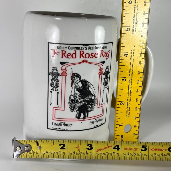 Vtg The Red Rose Rag Ceramic Coffee Tea Cup Mug Souvenir Goldenrod Showboat - Picture 11 of 12